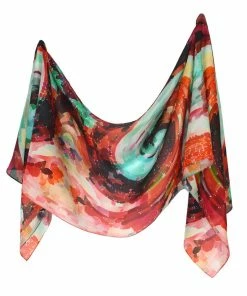 Dupatta Designs Augusto Silk Scarf, Red Dupatta Designs