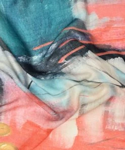 Dupatta Designs Kennedy Modal Scarf, Blue/Pink Dupatta Designs