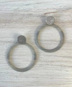 Escape From Paris Escape From Paris Large Resin Circle Post Earrings, Silver/Grey