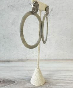 Escape From Paris Escape From Paris Large Resin Circle Post Earrings, Silver/Grey