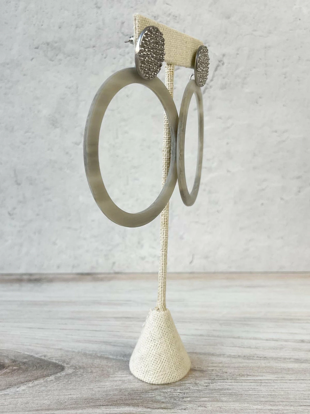 Escape From Paris Escape From Paris Large Resin Circle Post Earrings, Silver/Grey