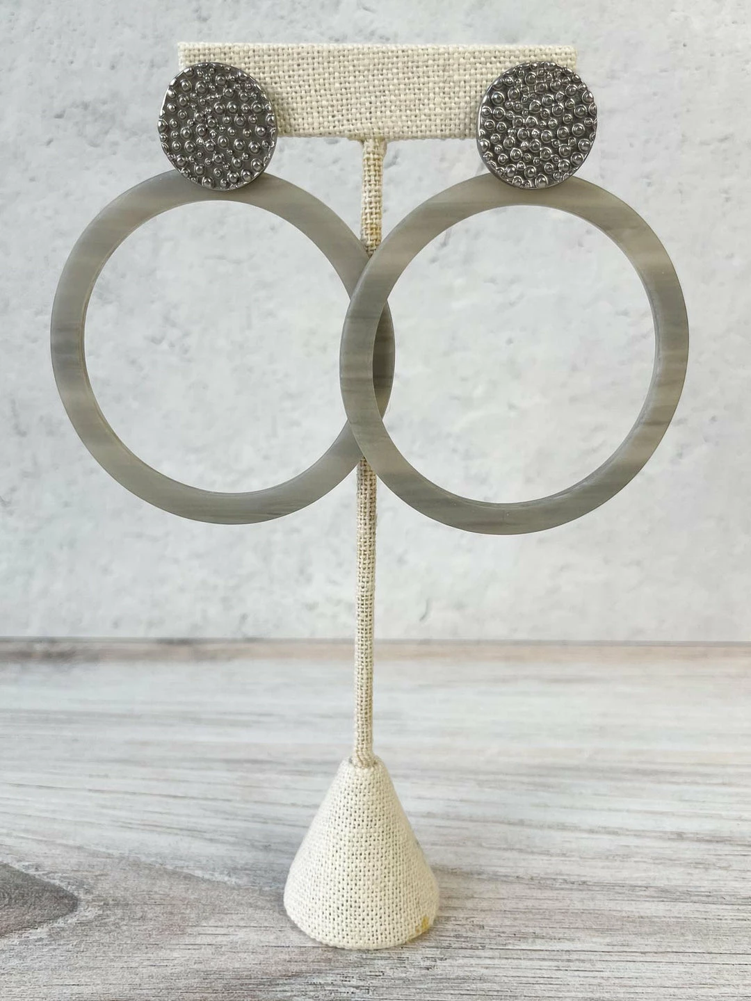 Escape From Paris Escape From Paris Large Resin Circle Post Earrings, Silver/Grey