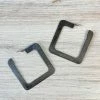 Escape From Paris Large Square Hoop Earrings, Brushed Hematite Escape From Paris