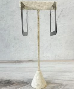 Escape From Paris Large Square Hoop Earrings, Brushed Hematite Escape From Paris