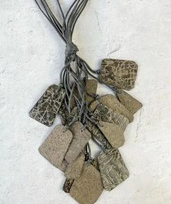 Escape From Paris Geometric Cluster Drop Necklace, Grey Escape From Paris