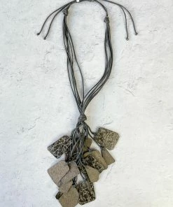 Escape From Paris Geometric Cluster Drop Necklace, Grey Escape From Paris