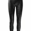 IC Collection Crushed Faux Leather Legging, Black