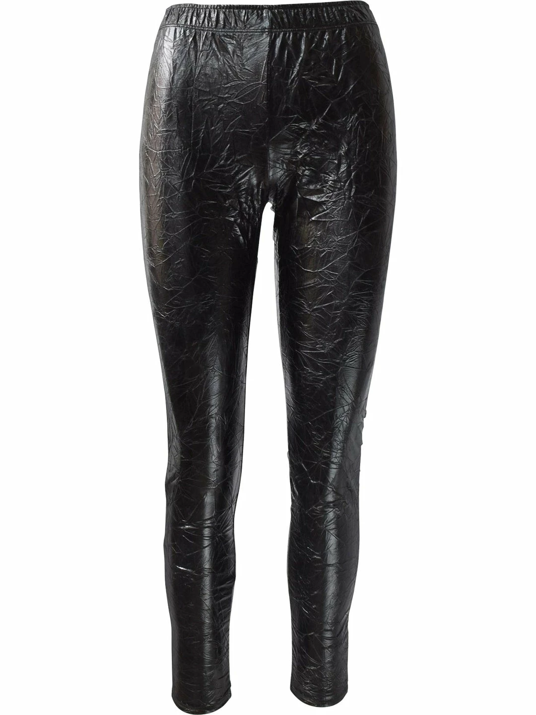IC Collection Crushed Faux Leather Legging, Black