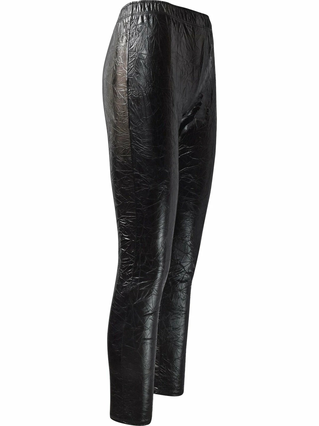IC Collection Crushed Faux Leather Legging, Black