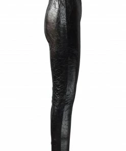 IC Collection Crushed Faux Leather Legging, Black