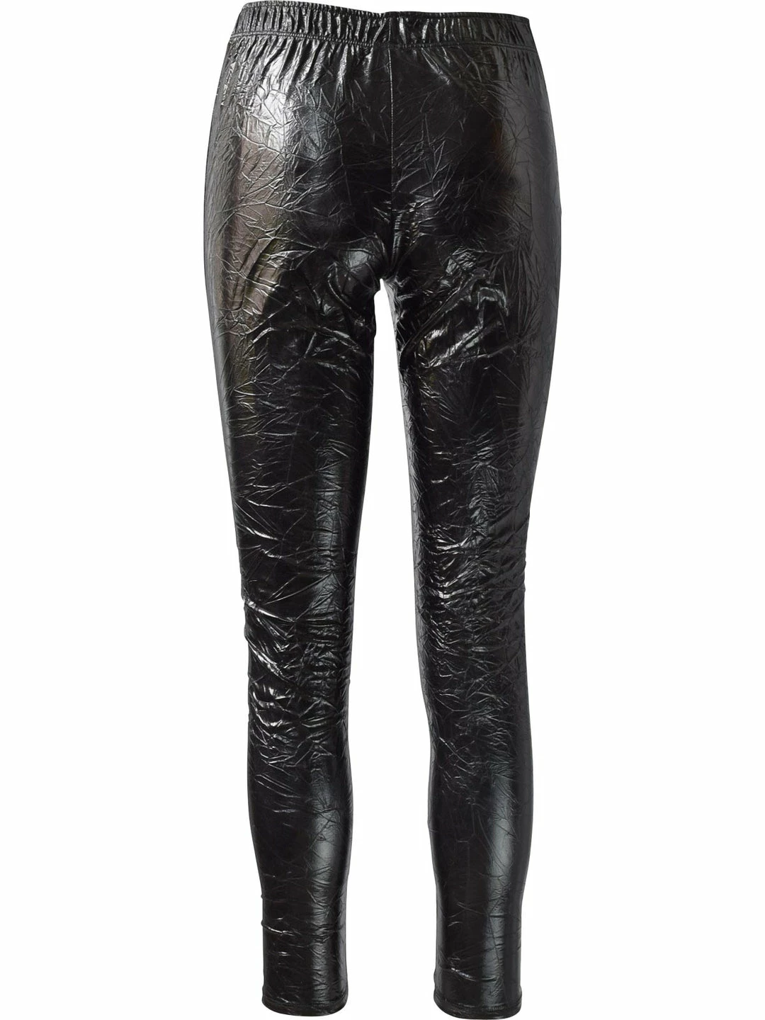 IC Collection Crushed Faux Leather Legging, Black