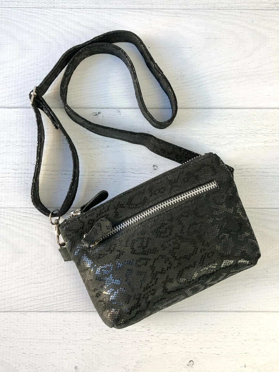 CoFi Leathers Kaitlin Convertible Hipbag, Black Anaconda CoFi Leathers