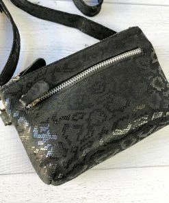 CoFi Leathers Kaitlin Convertible Hipbag, Black Anaconda CoFi Leathers