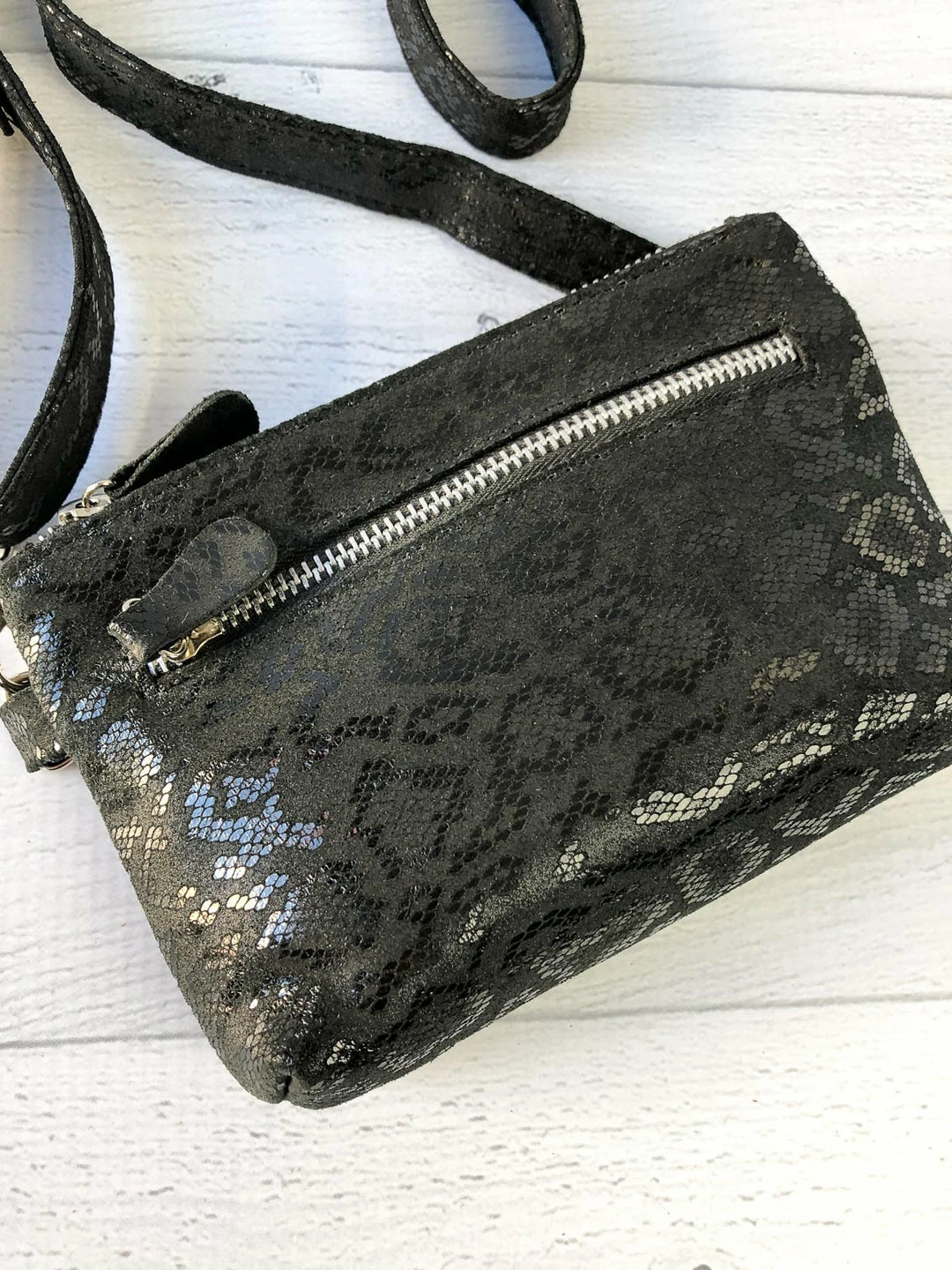 CoFi Leathers Kaitlin Convertible Hipbag, Black Anaconda CoFi Leathers