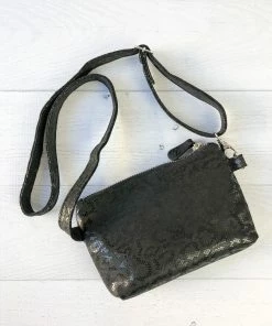 CoFi Leathers Kaitlin Convertible Hipbag, Black Anaconda CoFi Leathers