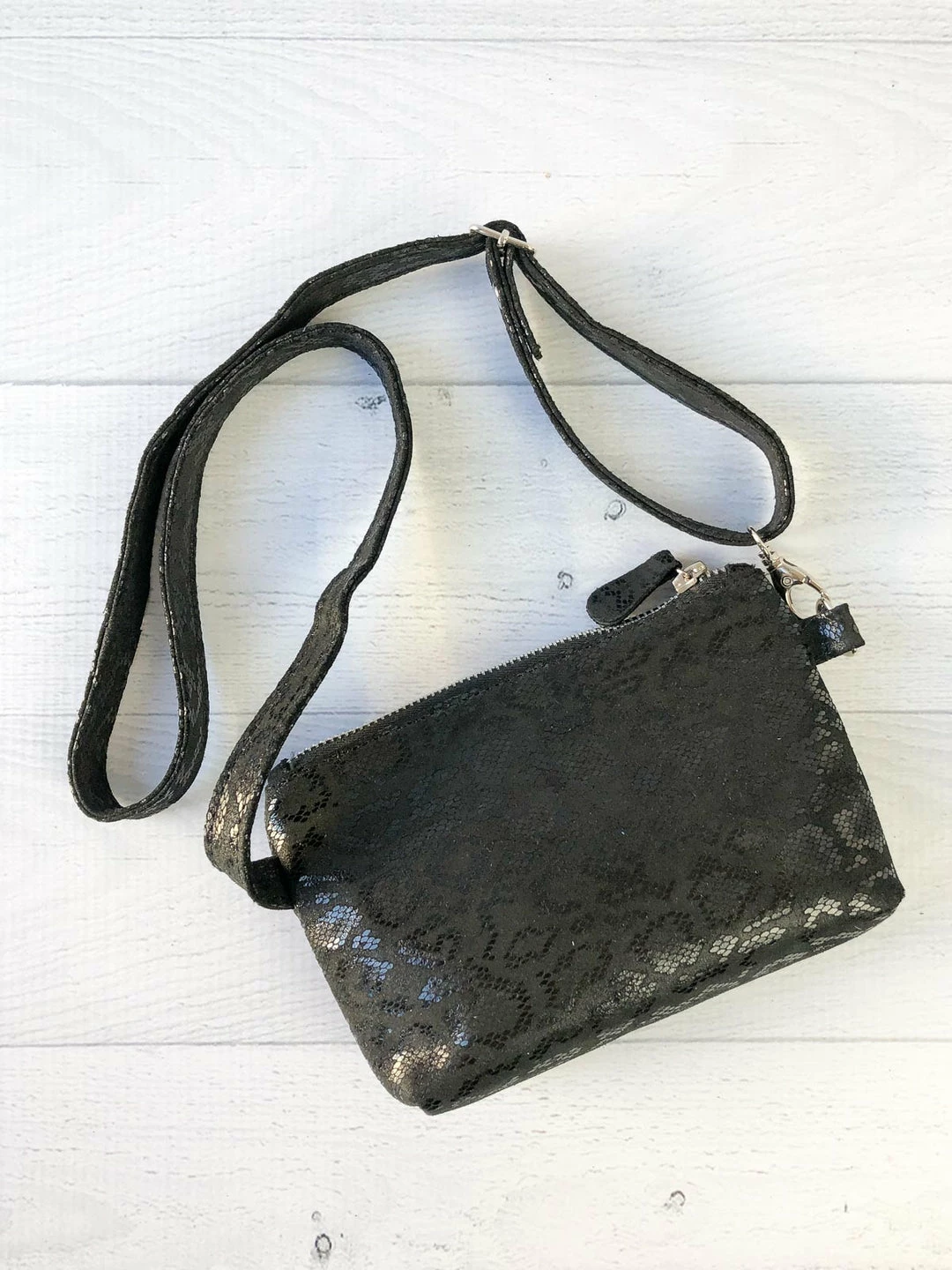 CoFi Leathers Kaitlin Convertible Hipbag, Black Anaconda CoFi Leathers