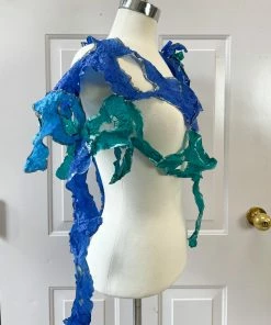 Imma Costa Medusa Crush Scarf Necklace, Blue/Green Imma Costa