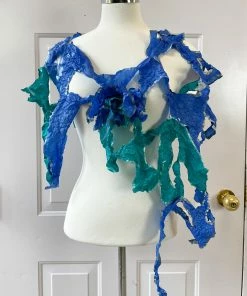 Imma Costa Medusa Crush Scarf Necklace, Blue/Green Imma Costa