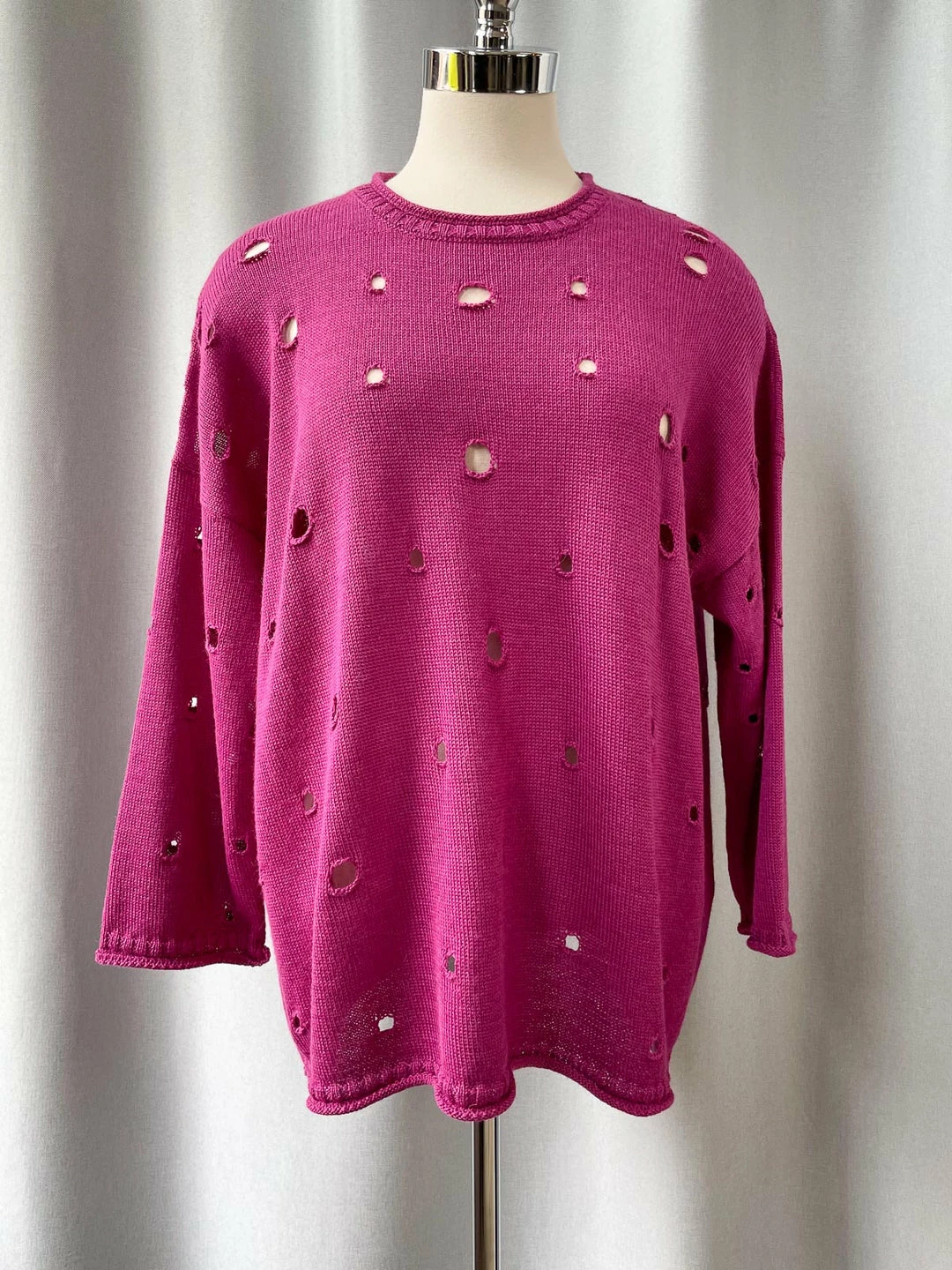 Iridium Holly Sweater, Fuchsia Iridium