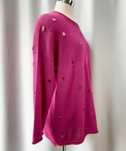 Iridium Holly Sweater, Fuchsia Iridium