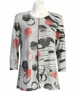 Jess & Jane Dazzling Heather Knit Pocket Top, Multi Jess & Jane