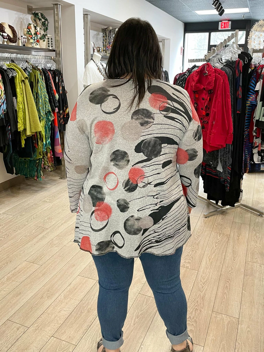 Jess & Jane Dazzling Heather Knit Pocket Top, Multi Jess & Jane