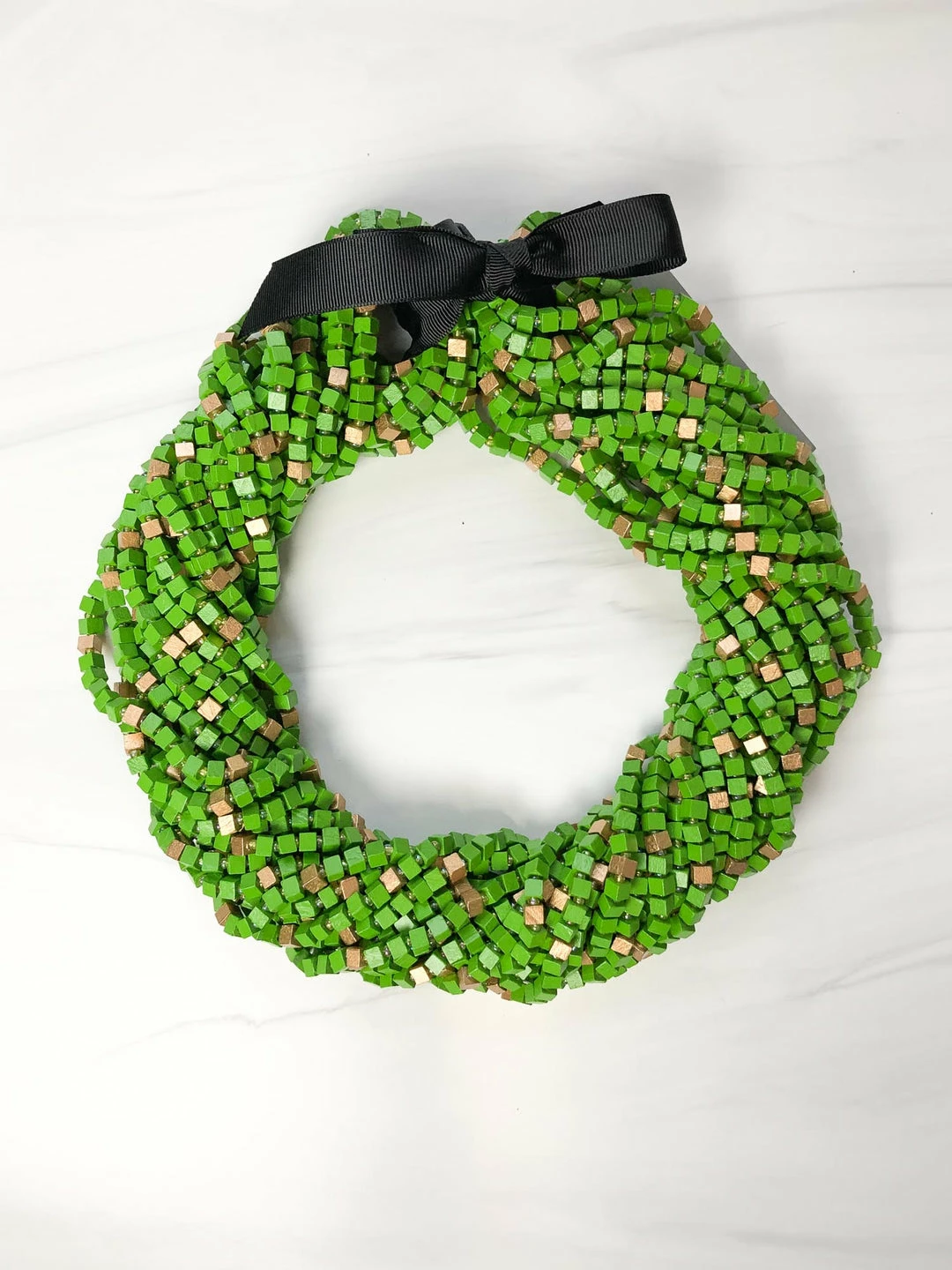 Jianhui London Mosaic The Next Pashmina Beaded Necklace, Gold/Summer Green