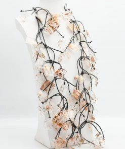 Jianhui London Aqua Water Lily Necklace, Hand Gilded Rose Jianhui London