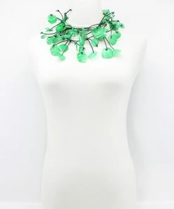 Jianhui London Jianhui London Aqua Water Lily Necklace, Spring Green