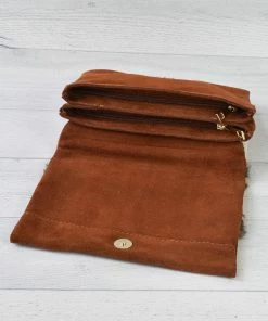 Jijou Capri Damier Mix Woven Suede Crossbody Bag, Large Cheetah Jijou Capri