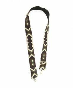 Joy Susan Joy Susan 2" Guitar Strap, Wine/Olive Geo Embroidered