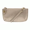 Joy Susan Lustre Lux Crossbody Wristlet Clutch, Silver