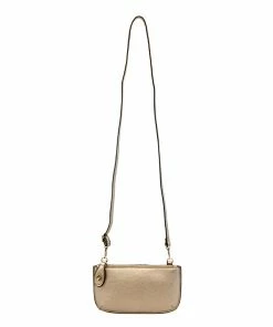 Joy Susan Mini Crossbody Wristlet Clutch, Metallic Light Bronze Joy Susan