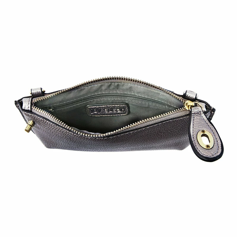 Joy Susan Joy Susan Mini Crossbody Wristlet Clutch, Metallic Blue