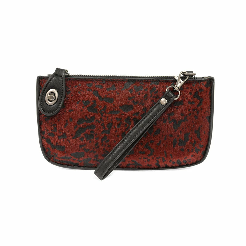 Joy Susan Joy Susan Mini Crossbody Wristlet Clutch, Red Faux Fur Abstract