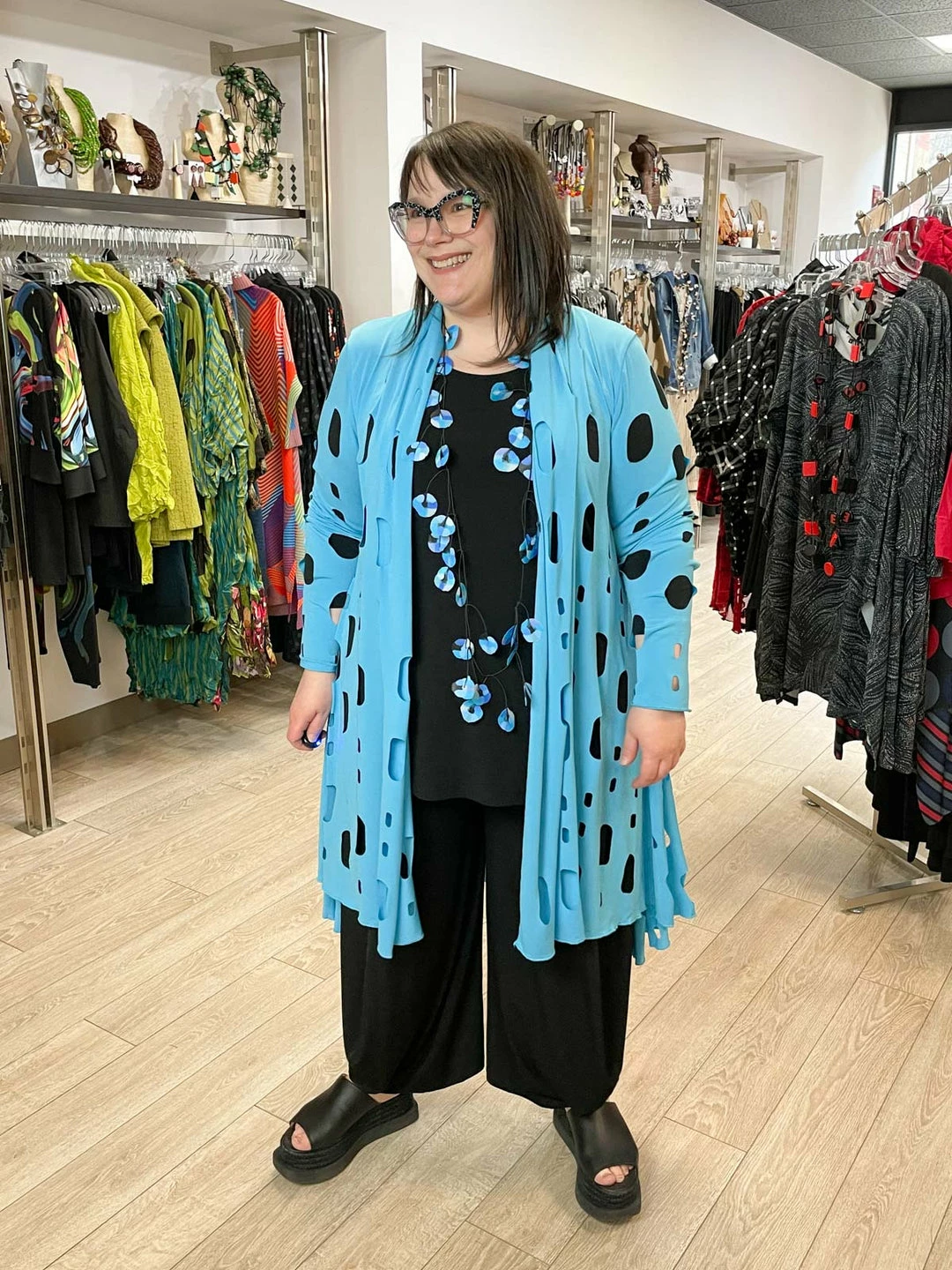 Kozan Molly Cardigan, Cyan Cut-Out Kozan