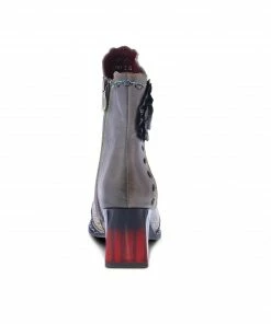 L'Artiste L'Artiste Striolle Flower Motif Boot In Grey Multi