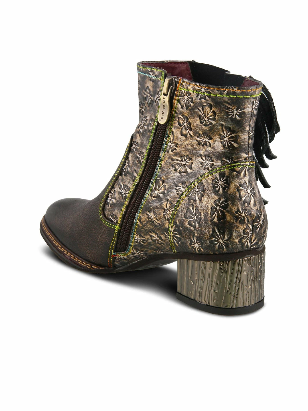 L'Artiste L'Artiste Kami Fringe Bootie In Bronze Multi