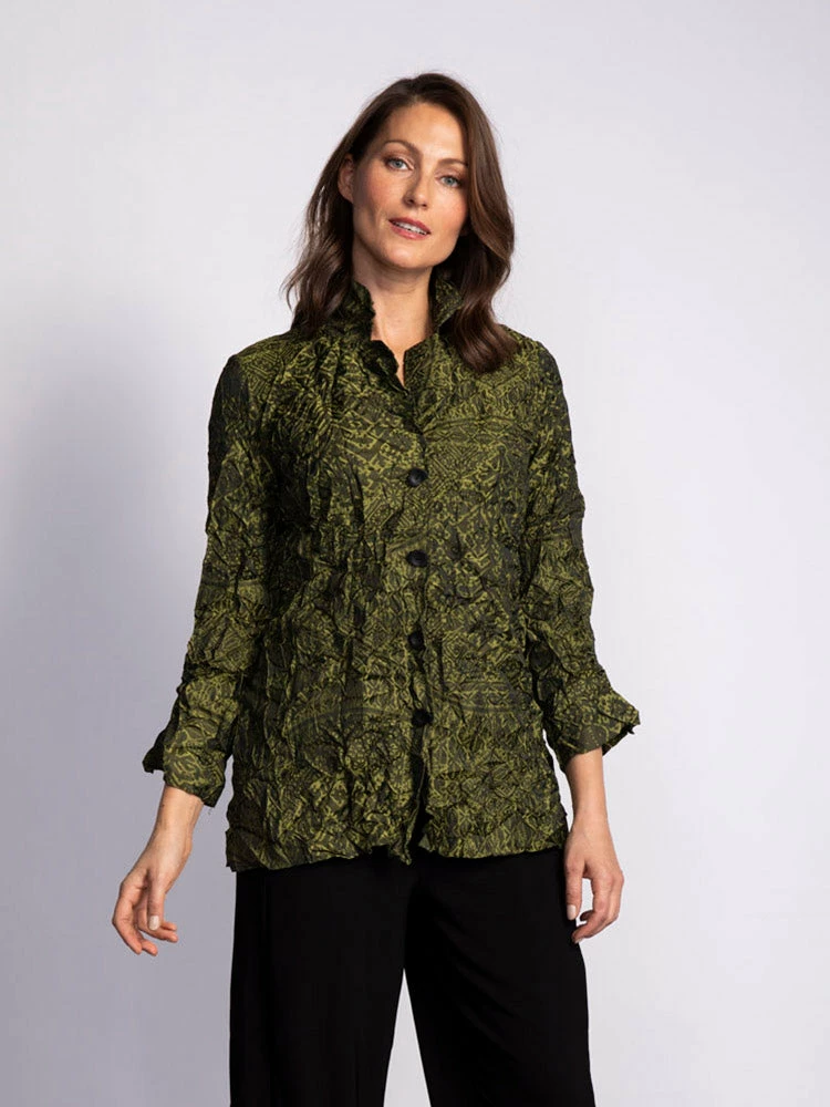 Liv By Habitat Clothes Liv By Habitat Crushed Boyfriend Jacket, Citron Tapestry