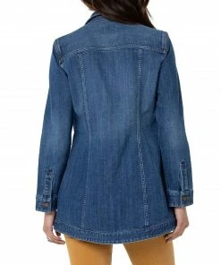 Liverpool Los Angeles Liverpool Los Angeles High Low Denim Shirt Jacket, Devonport