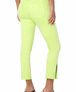 Liverpool Los Angeles Liverpool Los Angeles Gia Glider Crop Cut Hem, Limelight