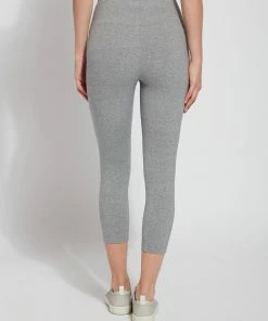 Lysse Lysse Flattering Cotton Crop Legging, Grey Melange