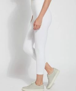 Lysse Flattering Cotton Crop Legging, White Lysse