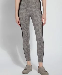 Lysse Lysse Foil Suede Laura Legging, Nickel Snake