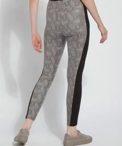 Lysse Lysse Foil Suede Laura Legging, Nickel Snake