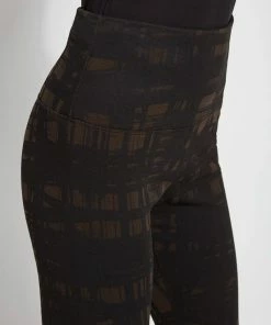 Lysse Pattern Denim Legging, Deep Olive Sketch Lysse