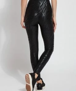 Lysse Lysse Patterned Matilda Foil Leggings, Black Foil Tracks