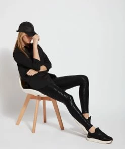 Lysse Lysse Patterned Matilda Foil Leggings, Black Foil Tracks