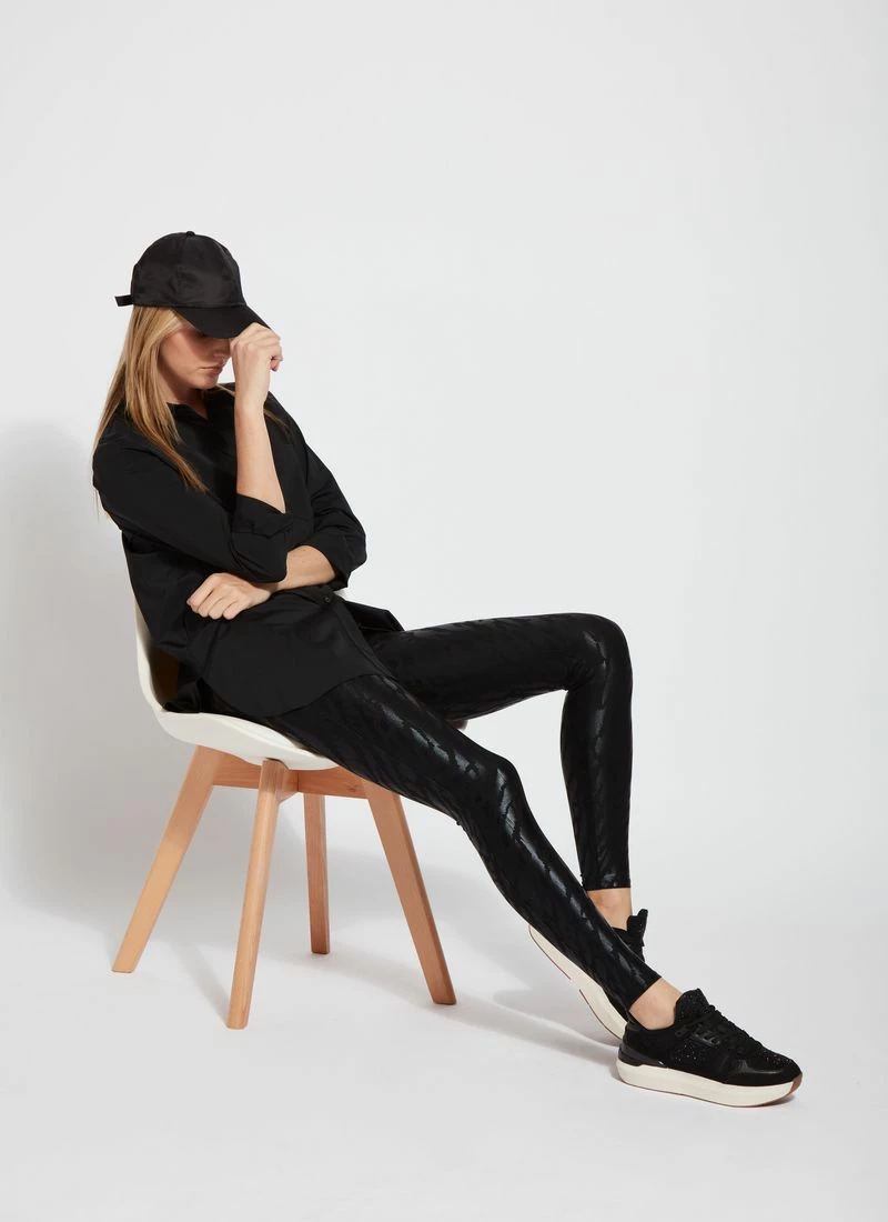 Lysse Lysse Patterned Matilda Foil Leggings, Black Foil Tracks