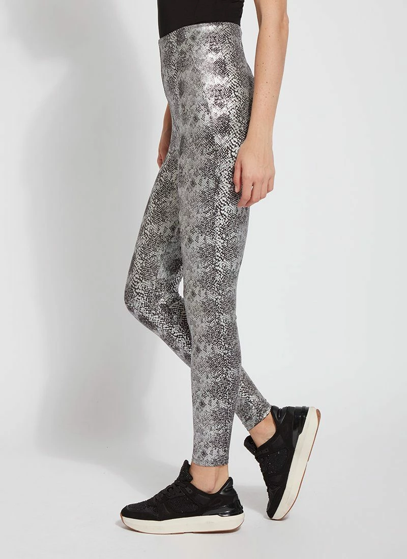 Lysse Lysse Patterned Matilda Foil Leggings, Sterling Snake